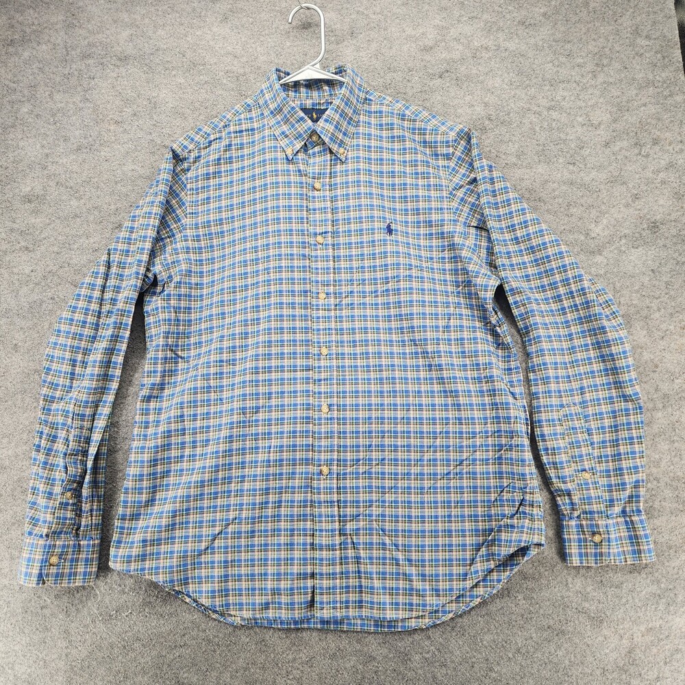 Ralph Lauren Shirt Mens Large Button Down Blue Plaid